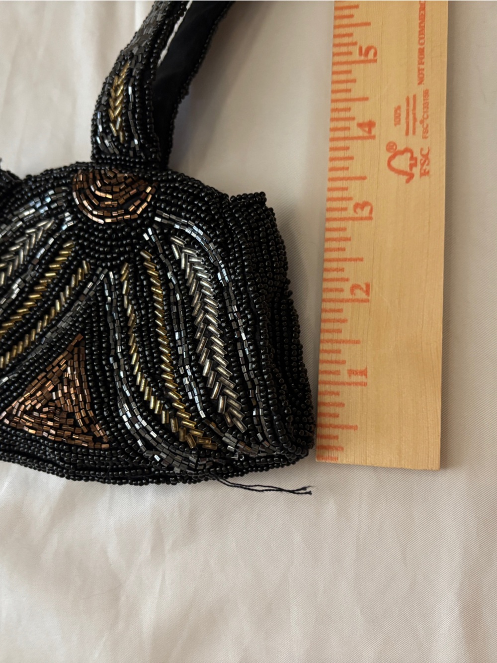 Black Vintage 90s Beaded Mini Evening Bag - Picture 4 of 4